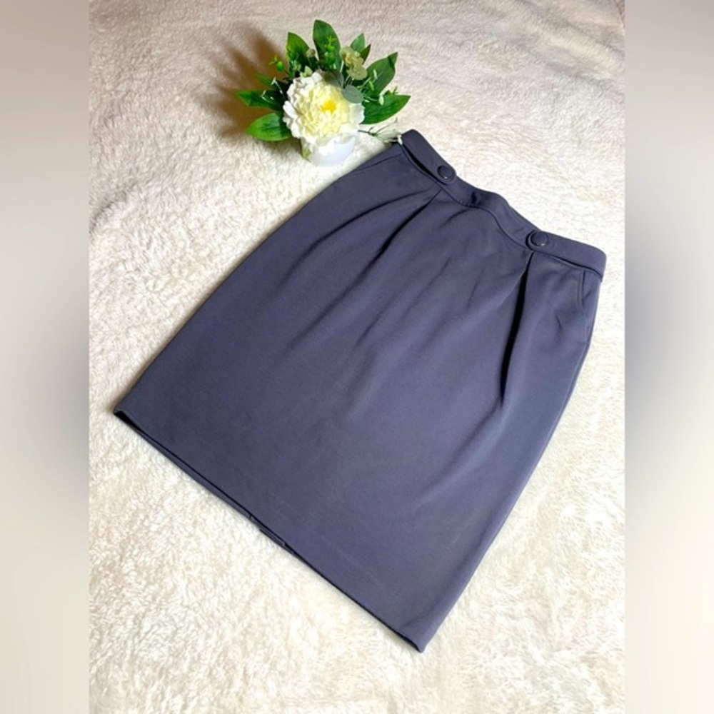 Grace Elements Gray Pleated Pencil Skirt